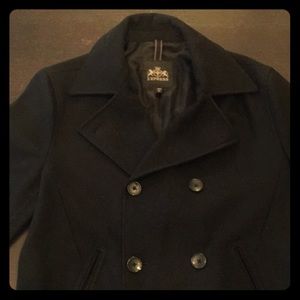Express Men’s Black Peacoat - 3 Button